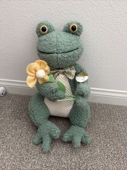 Freddy Frog Plush 16” Stuffed Animal Yellow Flower Debi Lilly Design