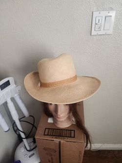 Vtg 70’s Adolfo II New York Paris Straw Hat Wide Brim