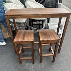 Bar Table With 2 Stools