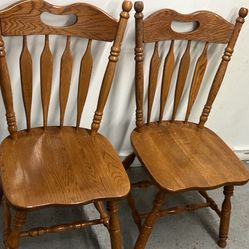 2 Strong, Wooden Dining Chairs