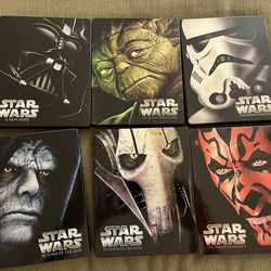 Star Wars blue ray SteelBooks episodes 1-6 excellent
