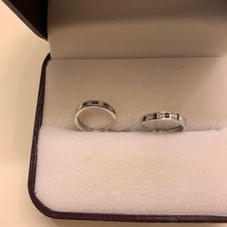 Diamond sapphire 10 Kt earings