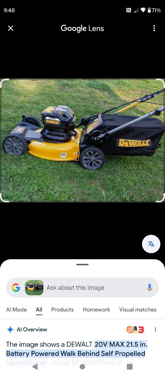 New DeWalt 60v Flex Volt Battery Lawnmower Tool Only