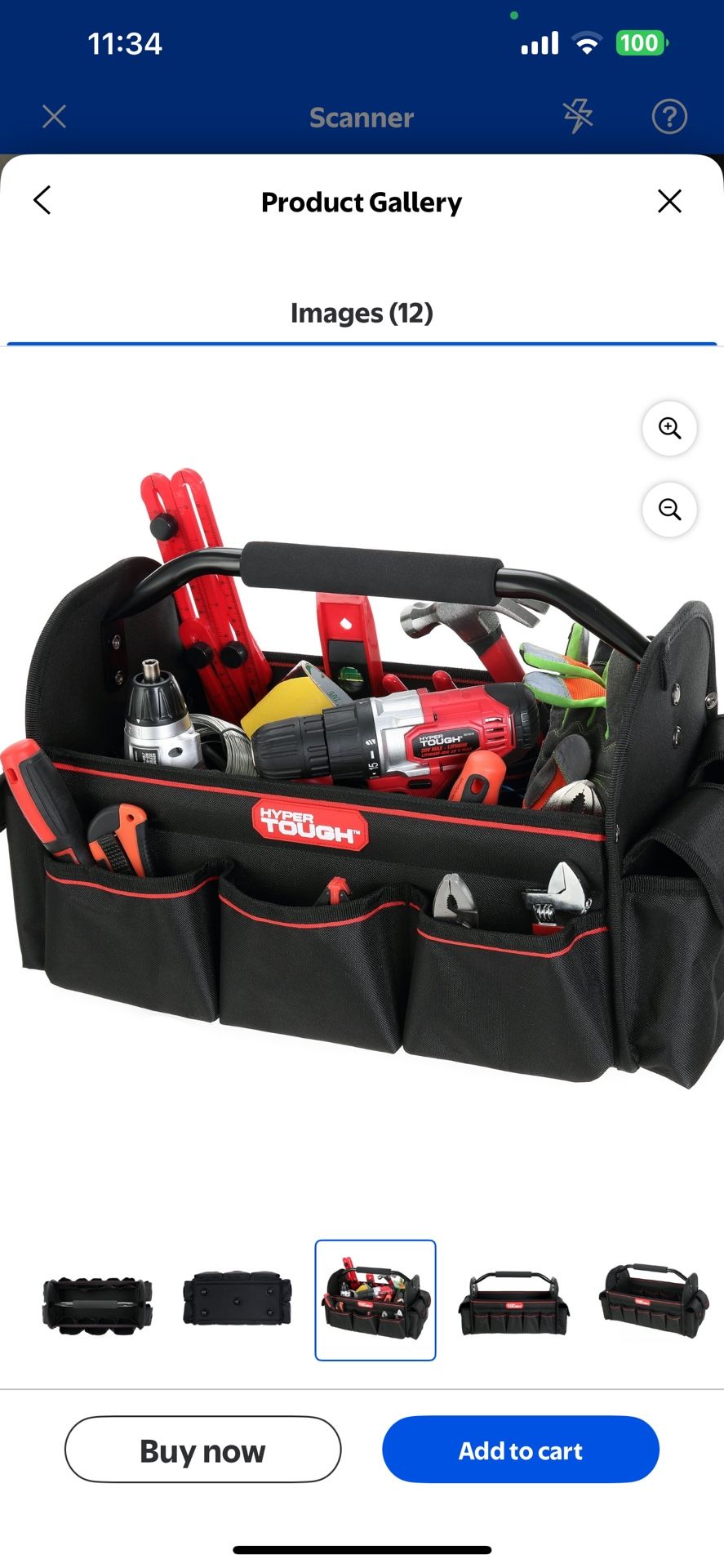 Hyper Tough 16-inch Open Top Tool Tote (Tote Only)