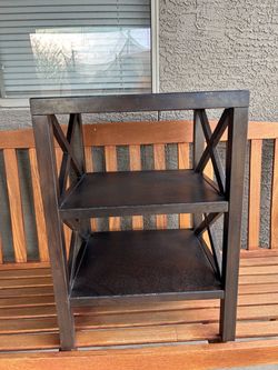 Dark Wood 3-Tier Side Table