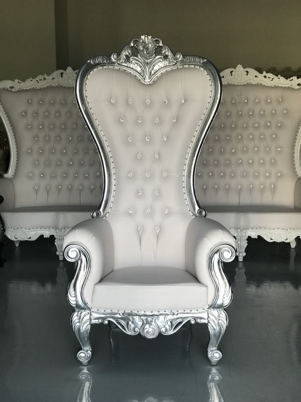 Free Nationwide Delivery Silver Leaf Throne Chairs King Queen Throne Chairs King Queen Princess Royal Baroque Wedding Event Party Photography Hotel Lounge Boutique Furnitur Furniture In Montgomery Al Offerup