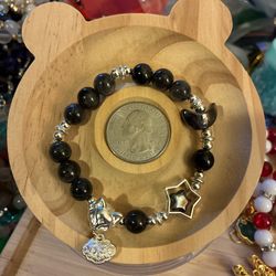 Black Obsidian Fox Bracelet 🦊 