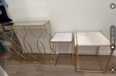 Gold trim accent tables