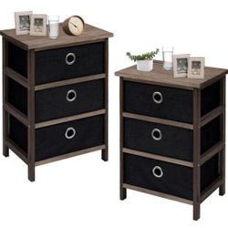 Nightstands bedside tables with 3 drawers both for $35