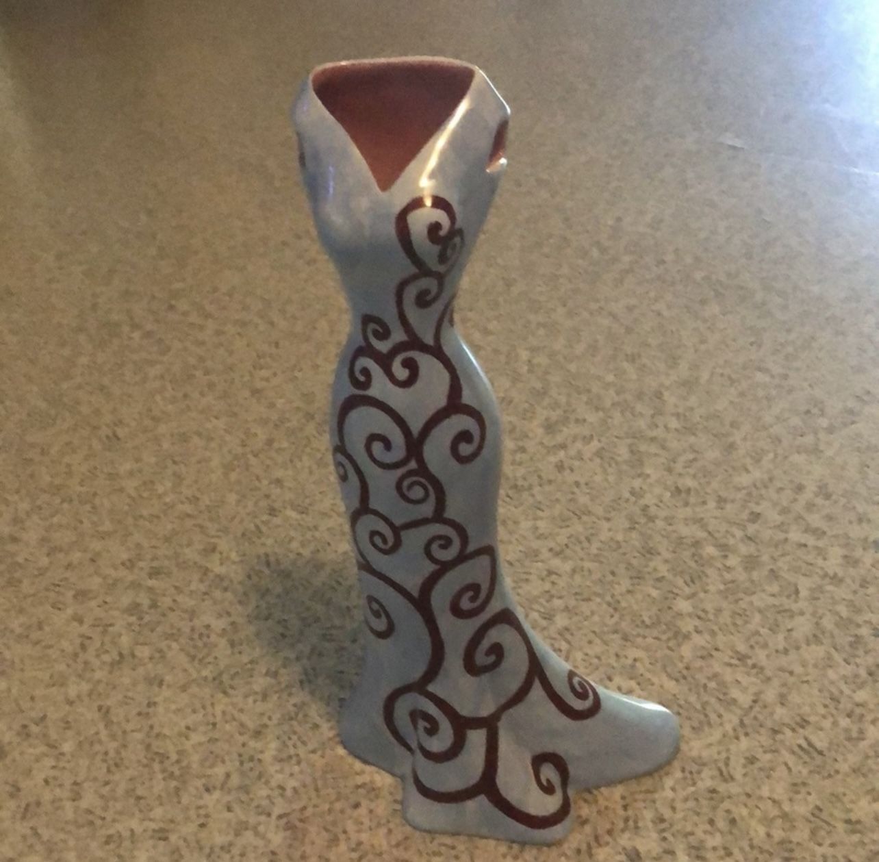 Ceramic vase in the shape of a women's dress