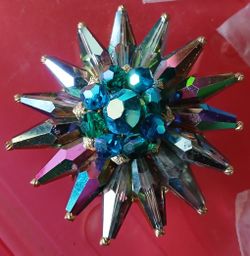 Vintage Aurora Borealis Star Burst Brooch 