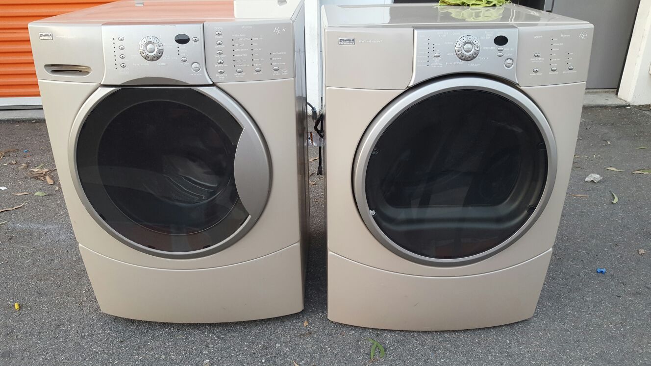 Kenmore elite front load washer gas dryer cream color