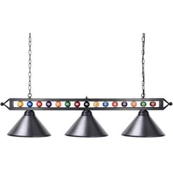 Wellmet Pool Table Light,59” Billiard Pool Table Lights for 7' 8' 9' Table,Billiard Lights Over Pool Table,Lighting Fixture with Billiard Ball Decor f