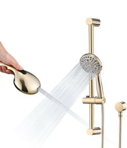 (Brand New in Box)  Hand Shower with Slide Bar, High Pressure 10 Setting Handheld Shower Head, Adjustable Height 24" Slide Bar, Wall Supply Elbow and 