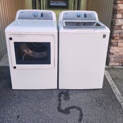 GE TOP LOAD WASHER AND DRYER 
