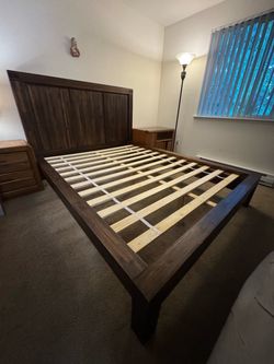 Brown Queen Frame Bed