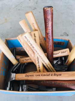 Box of 13 Engraved Hammers with Different Sayings