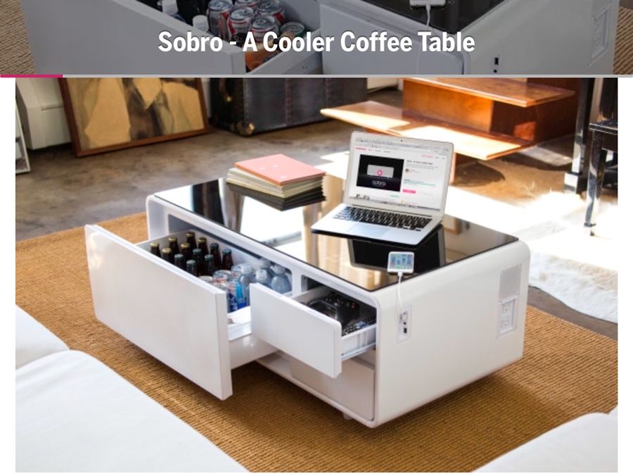 Sobro SOCTB300WHBK Coffee Table, White