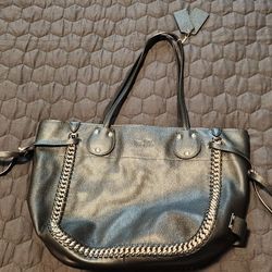 Black leather shoulder bag