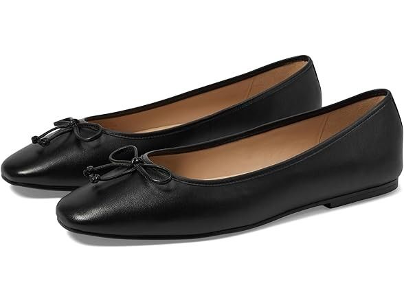 Cole Haan Yara Ballet Flat Shoes Bow Black Leather Women's Sz 9B - W30014 NEW