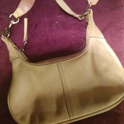 Vintage Yellow Coach Sued Purse