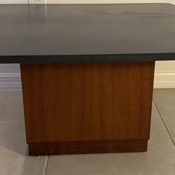 Vintage  Jack Cartwright for Founders -Square Slate and Walnut Coffee Table