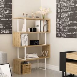 White Geometric Bookshelf