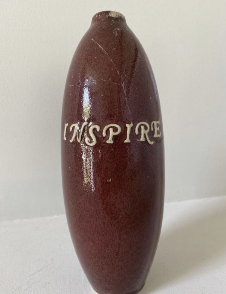 Red Home Decor Vase with word INSPIRE