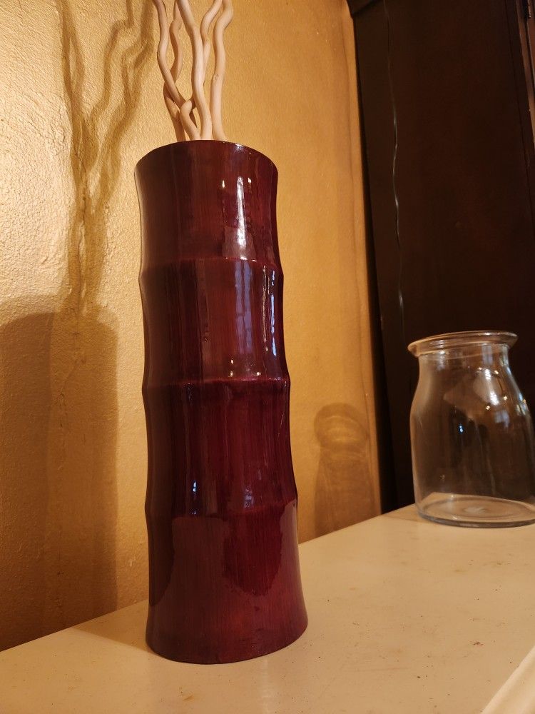Red Bamboo Vase