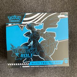 Pokemon TCG Black Bolt ETB Elite Trainer Box Factory Sealed Scarlet Violet