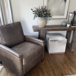 Pottery Barn, Tyler Square Arm Leather Recliner