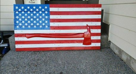 Fireman's Flag- Reclaimed Wood