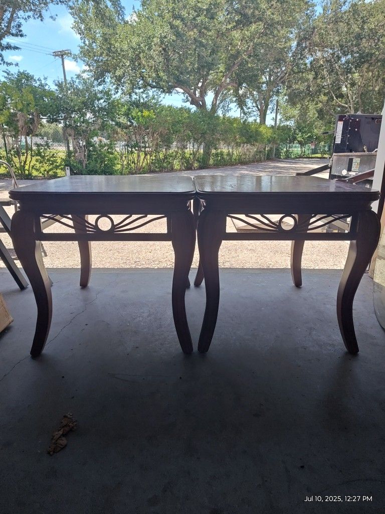 Nice Wooden N Rod Iron End Tables