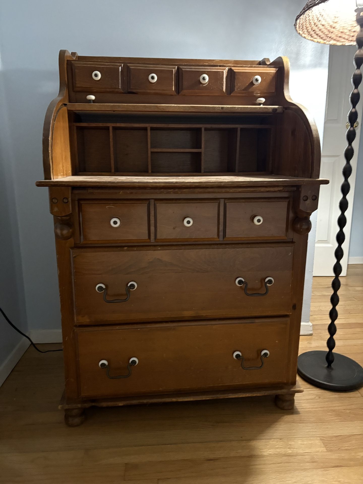 Antique Roll Top Writing Desk