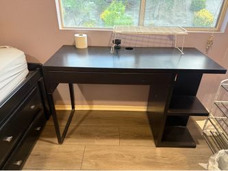 Black wood desk