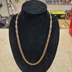 14k Yellow Gold Anchor Link Necklace 26"