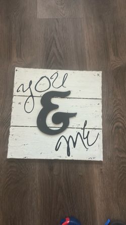 You & Me Rustic Wood Wall Sign