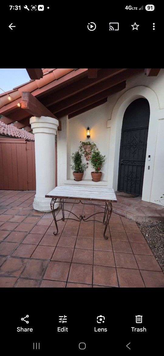 Custom Made Wrought Iron Table