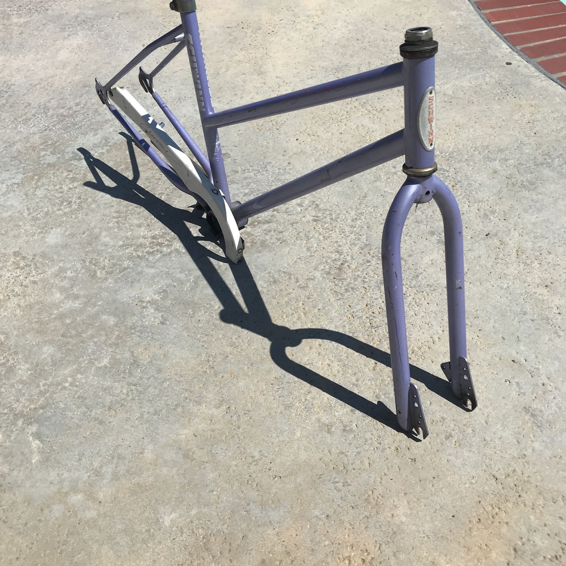 Vintage Schwinn , 80s Beach Cruiser , 26” BMX Fork , Klunker For The Wife? Original Paint And Decals , Ladies Cruiser , Strandie , 1980 , Old School 