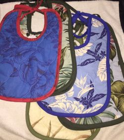 Baby Bibs Hawaiian Quilted Print Extra Long 14” New