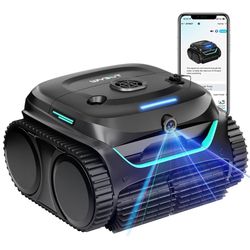 (2025 New) WYBOT C2 Vision AI Camera Cordless Pool Vacuum Robot for Inground&Above Pools, 8 Mode Robotic Pool Cleaner, Utra-fine Filtration, Powerful 