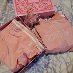 ADORABLE 4T Girls Adidas Two Piece Jogger Suit