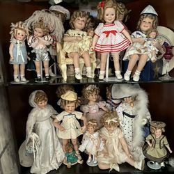 Shirley Temple Dolls, Carvanial Glass