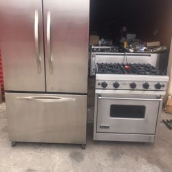 Viking Refrigerator 36”  Viking Professional Stove 30”