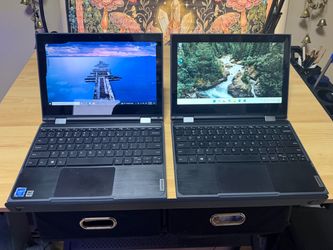 2 Lenovo 2 in 1 300e laptops