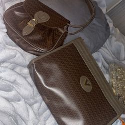 Mario Valentino Vinyl vanity case Clutch & Valentino monogram mini purse