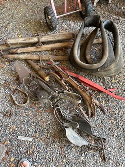Antique Horse Collar and Harness Hardware Lot