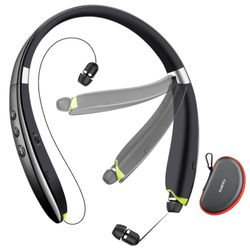 New Bluetooth Headphones,  Upgraded Neckband Bluetooth Headset 24H Playtime Foldable Wireless