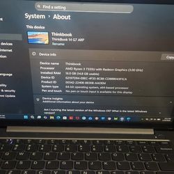 Lenovo Thinkbook Amdryzen 3 7000 AMD Radeon Graphics 