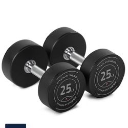 titan 25lb urethane dumbbells